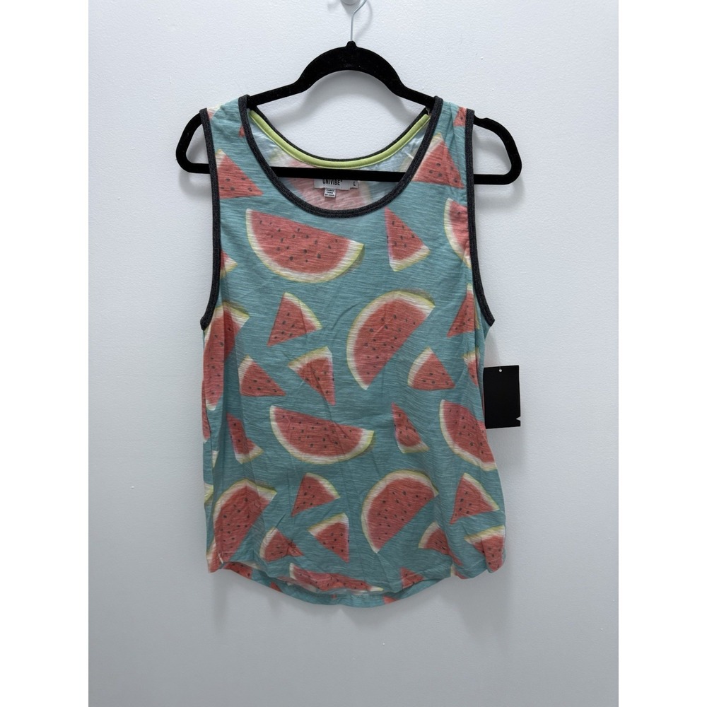 UNIVIBE Watermelon Print Tank‎ Top – Size Large – NWT